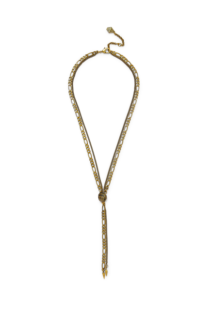 Crystal Eagle Head Pendant Lariat Necklace